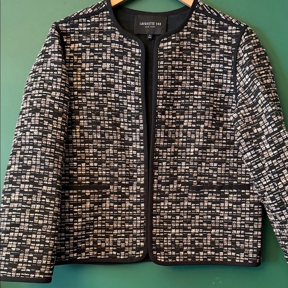 Lafayette 148 New York Jackets & Blazers - Lafayette 148 New York Tweed Open Front Womens Textured Blazer Corpore Office